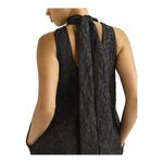 Scoop Jacquard Mini Swing Dress Halter‎ Neck Party Cocktail Ruffle Size Large Black Photo 3