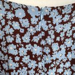 ZARA NWT  Draped Floral Print Skirt Brown Blue Photo 8