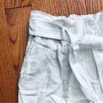 Loft  Paper Bag Waist Cotton Linen Ankle Straight Leg White Pants Women’s Size S Photo 3