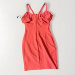 Guess LOS ANGLES SIZE 8 Pink Coral V-NECK ALL OVER SEAMED DETAIL BODYCON DRESS Photo 5
