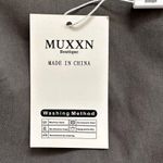 MUXXM Dress Gray Stretch Faux Wrap V Photo 10