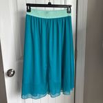 LuLaRoe  Aqua Blue Midi Skirt Photo 4