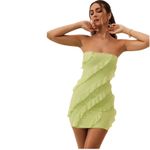 Oh Polly  Tatiana Bandeau Ruffle Detail Mini Dress in Lime Green Size 0 NWOT Photo 5