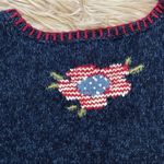 American flag knitted Monterey bay linen blend sweater Blue Size M Photo 5