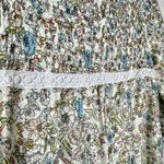 Udel New York Long Sleeve Crochet Floral Smocked Midi Dress XXS Cottagecore White Photo 4