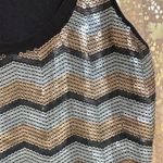 EXPRESS 
matte metallic sequin chevron tank top, XS Photo 1