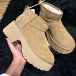 UGG  mustard seed wool platform heeled ankle boots booties shoes women’s 9 new Photo 7