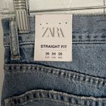 ZARA NWT  Straight Fit Ripped Denim Jeans Size 4 Photo 5