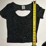 PINK - Victoria's Secret PINK Leopard Print Cutout Crop Top | Short Sleeve | Size xs Photo 3