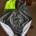 2X 1 piece halter neon yellow sexy swimsuit Multiple Photo 10