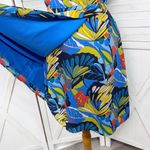 J. Crew Tropical Print Faux Wrap V Neck A Line Dress Blue Multi Size 8 Photo 5