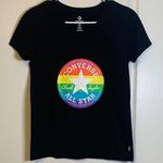 Converse  Classic Fit Black Shirt Rainbow Logo Size XS EUC #2558 Photo 0