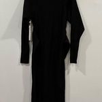 Good American NWT Long Sleeve Belted Bodycon Midi Sweater Dress Black 1/2 Photo 3