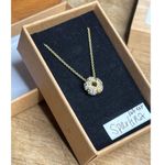 Spartina Sparkling Gold-Plated Pendant Necklace With Crystal Accents & Box Photo 0