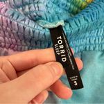 Torrid  3 Plus Size Sleep Terry Cloth Beach Short Rainbow Tie Dye Pull On Coverup Photo 4