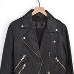 Aritzia Mackage Genuine Lamb Leather Cropped Moto Biker Jacket Black Women's XXS Photo 2