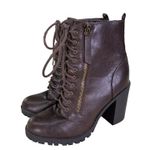 Soda  Womens Shoes Sz 9 Balboa Brown‎ Block Heel Combat Moto Boots Lug Sole Y2K Photo 4