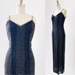 Laurence Kazar vintage •  90s beaded maxi dress black silk chiffon formal evening Photo 4