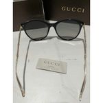 Gucci  Women's Polarized Sunglasses Black Frame Gold Detail Designer Eyewear Photo 3