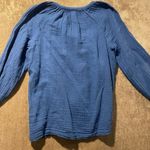 Old Navy  Shirt Womens Medium Tall Royal Blue Gauzy Split Neck Tunic Blouse Top Photo 1