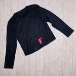 Michael Simon beaded lace ribbon perfume cropped long sleeve funky sweater sz s Blue Photo 1