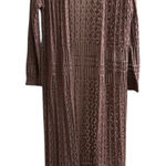 Moral Fiber  Maxi Cardigan Crochet Open Knit Boho Festival Cottage Size Small Photo 0