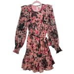Rachel Parcell Floral Print Ruffle Chiffon Blouson Dress 0 XS Photo 1