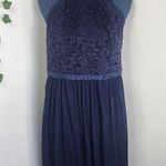 David's Bridal  Navy Blue Halter Style Dress Photo 0