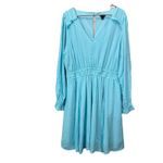 Torrid Baby Blue Gauze Long Sleeve Flare Skater Dress Size 2X Pockets Photo 4