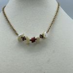 Mother of Pearl metal wood beaded choker. White Photo 5