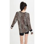 PE Nation Bar Down Top Animal Leopard Cheetah Print Long Sleeve Top XS Brown Photo 3