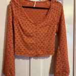 Free People #157  TERRACOTTA ROSE EYELET & LACE BUTTON UP TOP SIZE XS Photo 0