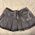 Pretty Little Thing  Pleated Gray Jean Skirt Photo 1