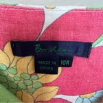 Boden Floral Linen Spaghetti Strap Sundress Resort Wear Size 10 White Pink Retro Photo 2