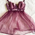 Victoria's Secret  Maroon Lace Babydoll Lingerie Top Women's Size 34C Photo 0