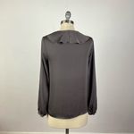 L'Academie L’Academie Grey Ruffle Tie Front Blouse Photo 4