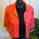 Christopher & Banks Women’s Petite Small Coral Collard Long Sleeve Button Photo 1