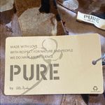 Pure by Ulla Popken Organic Cotton Button Down Shirt Asymmetrical Marbled 28/30 Brown Photo 4