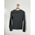 Athleta  Uptempo Ribbed Long Sleeve Charcoal Gray Henley Top SP Photo 3