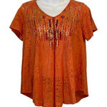New Directions Women's Orange Casual Blouse S Photo 0