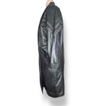 wilson's leather Vintage  Black Long Trench Coat Suede Embossed Floral Detail Photo 8