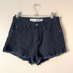Denim & Co  | Black Ruffle Hem High Rise Denim Jean Shorts Sz 2 Photo 0