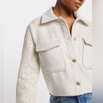 EXPRESS  SWAN TWEED LACE SLEEVE CROPPED SHACKET JACKET Photo 1