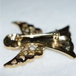 Liz Claiborne Angel White Enamel Rhinestone Jewels Silver& Gold Tone Pin/Brooch Photo 2