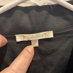 GOLD HAWK Ruffle Back‎ Button Down Shirt Jacket Black Cotton Poplin Size Large Photo 2