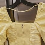 Reformation ππ Joi Ruched Stretch Organic Cotton Top ~ Zest Yellow 2 NWT Photo 10