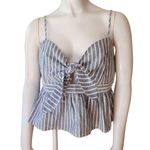 English Factory NWT English Factor Blue & White Striped Peplum Tank Top (L) Photo 5