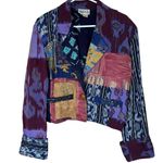 VTG Surya Patchwork Beaded Jacket Wmns Crop Retro Purple Sz L Grunge Boho Hippie Size L Photo 0