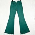 Vervet High Rise Raw Hem Super Flare Jeans Size 26 Teal Green Photo 2