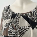 Style & Co Vtg 90s womens geometric zebra print top S avante garde grunge steampunk new Photo 2